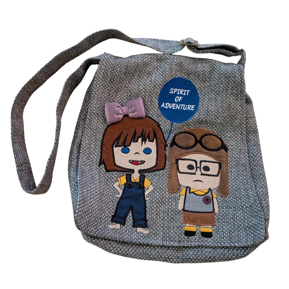 Geeky U Embroidered Up! Disney Carl & Ellie Woven Crossbody Messenger Bag School